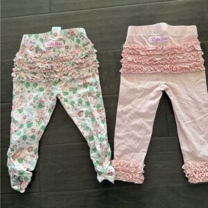 Ruffle Butts Pink and Floral Ruffle Leggings